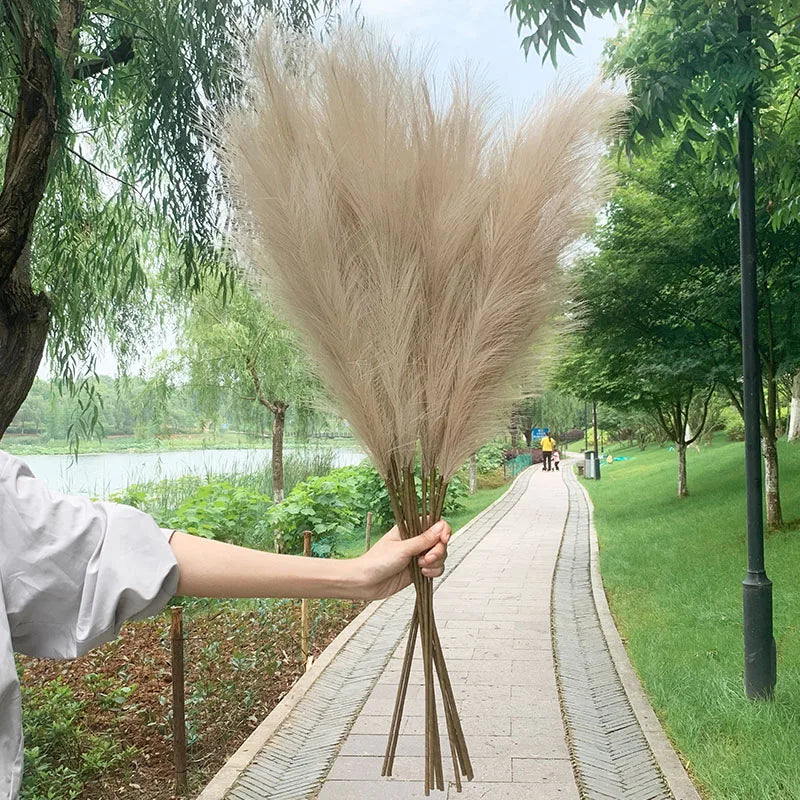 Stornfield | 5pcs 100cm Artificial Pampas Grass Dried Flower Bouquet Wedding Party Home Decor Room Artificial Plant Decoration Supplies