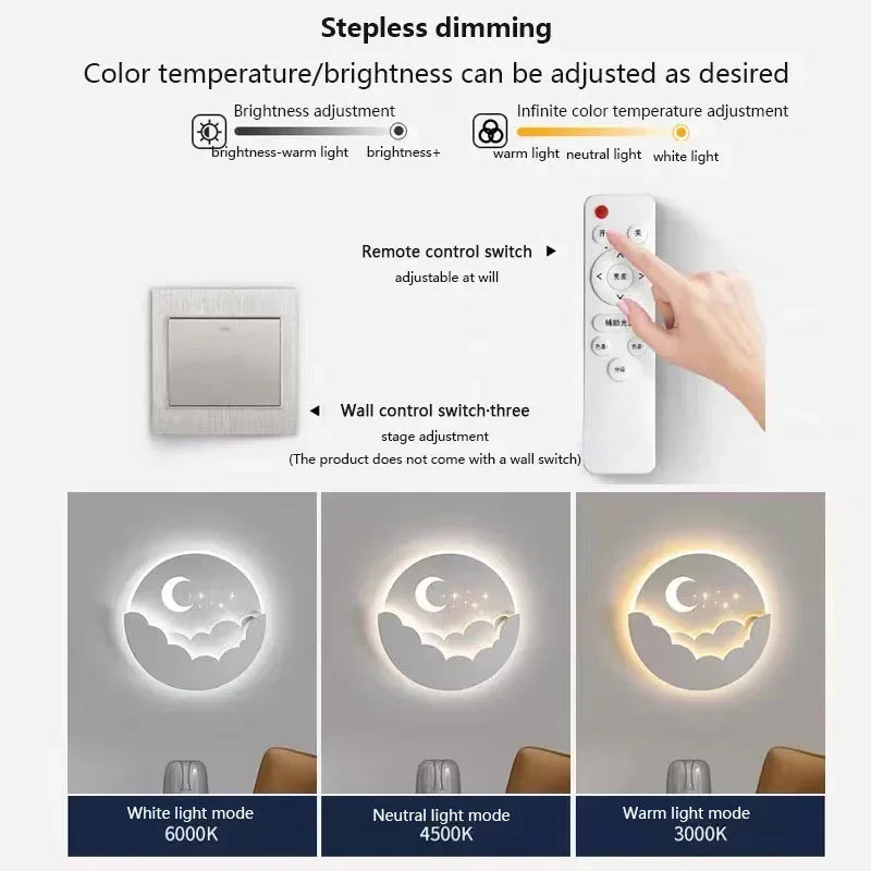 Stornfield | LED Wall Lamp with Moon and Stars