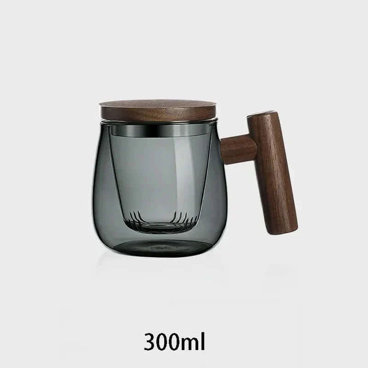 Stornfield | Ultra-modern glass teacup with infuser and lid