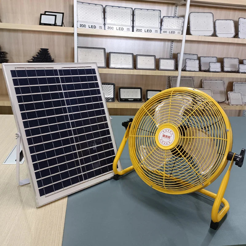 214-Inch Portable Rechargeable Table Fan – Solar & AC Powered Dual Input for Home, Camping & Fishing | Stornfield