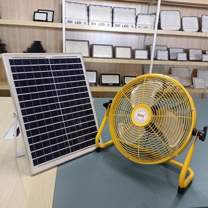 214-Inch Portable Rechargeable Table Fan – Solar & AC Powered Dual Input for Home, Camping & Fishing | Stornfield