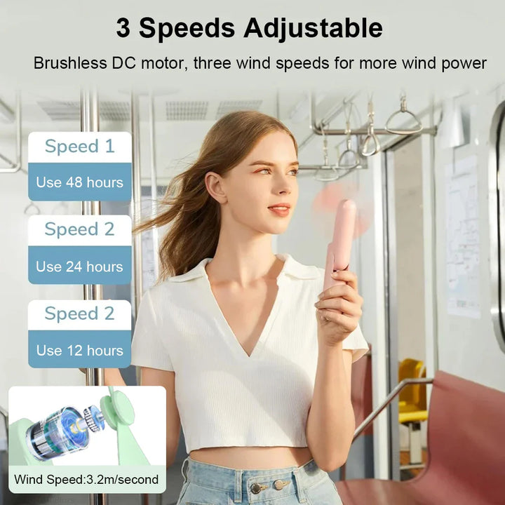 Portable Mini Handheld USB Fan – Rechargeable Folding Pocket Fan with Battery, Cooling Hand Fan and Power Bank Function | Stornfield