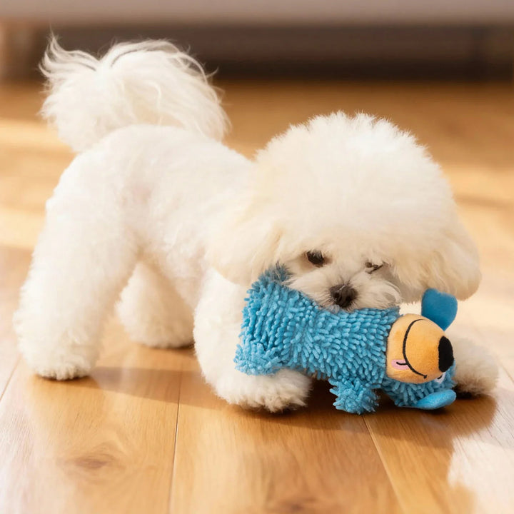 Stornfield plush dog toy with squeaker