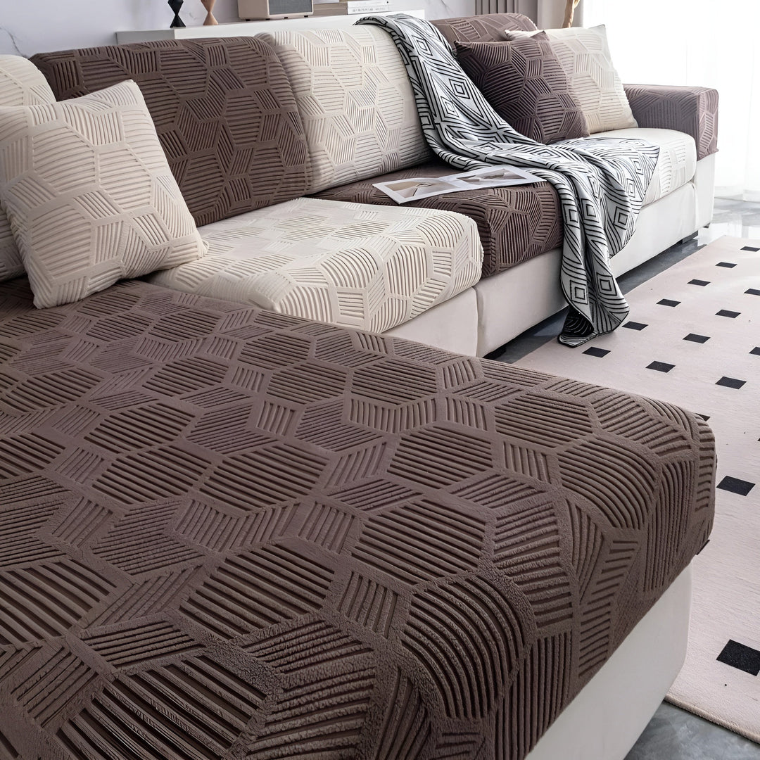 Jacquard Sofa Cover with Geometric Pattern – Soft & Pet-Friendly | Perfect for Protection and Cozy Living Spaces | Stornfield