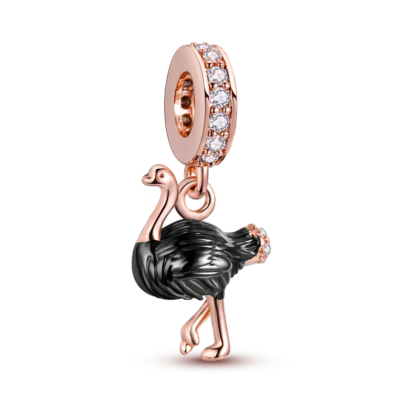 Stornfield | 925 Sterling Silver Charms, Leopard Gold Beads, Colorful Chameleon Rhino Lion Beetle Cat Pendant Compatible with Original Pandora Bracelet Jewelry