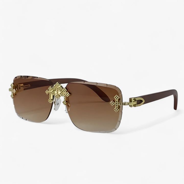 Rimless Steampunk Sunglasses with Metal Accents – Nirex | Stornfield