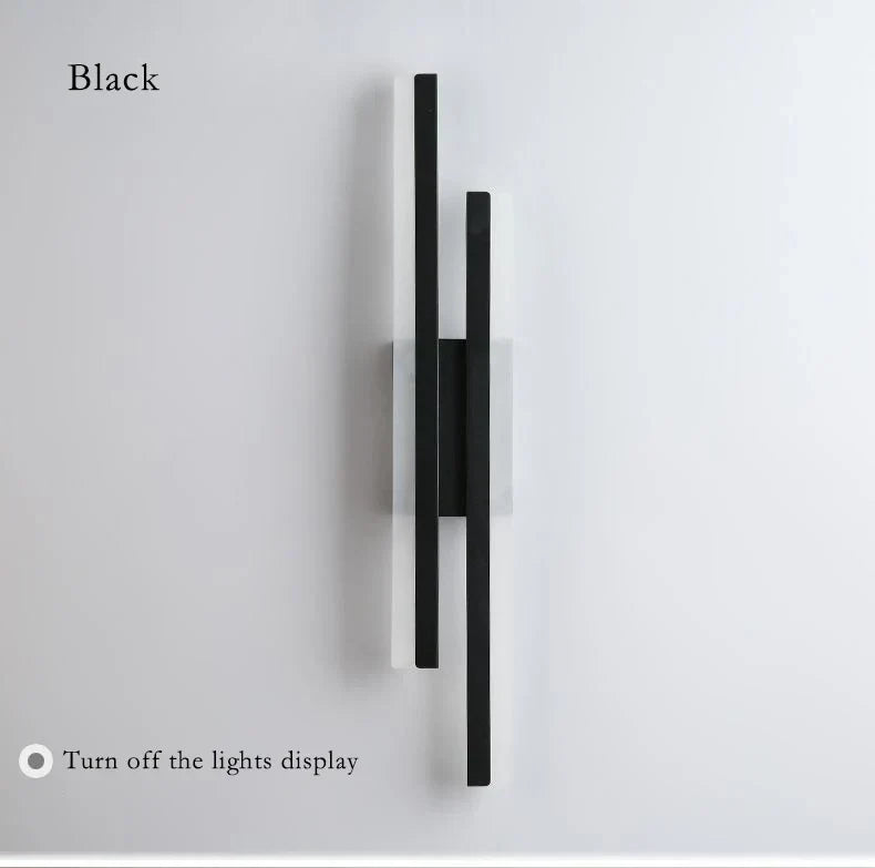 Stornfield | Modern LED Wall Light: Decorative Black/Gold Acrylic Lighting
