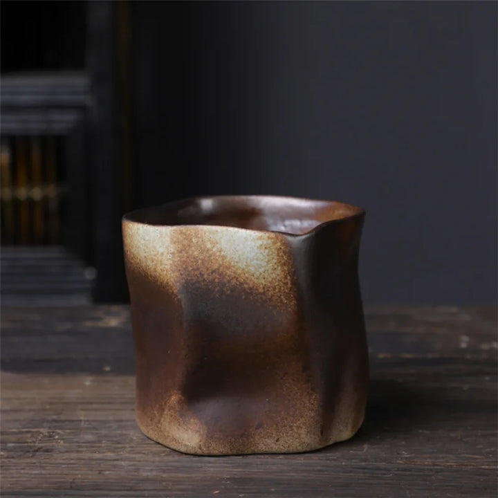 Stornfield | Twisted Irregular Ceramic Mug 9.47 oz/280 ml Handleless Polychromatic Creative Coffee and Tea Cups Retro Coffee Mugs