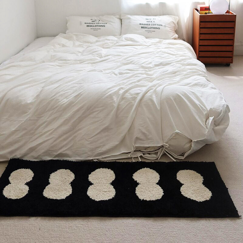 Abstract Black and White Narrow Rug | Stornfield