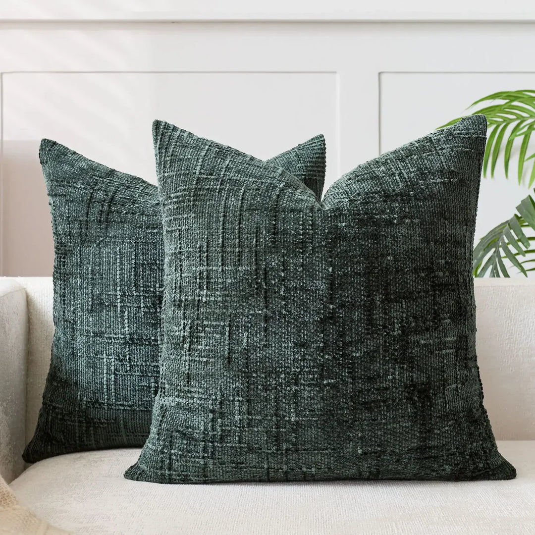 Chenille Sofa cushion cover – Soft solid design | Elegant decoration for living & bedrooms | Stornfield