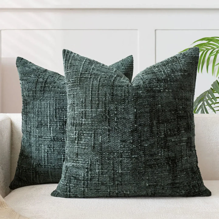Chenille Sofa cushion cover – Soft solid design | Elegant decoration for living & bedrooms | Stornfield