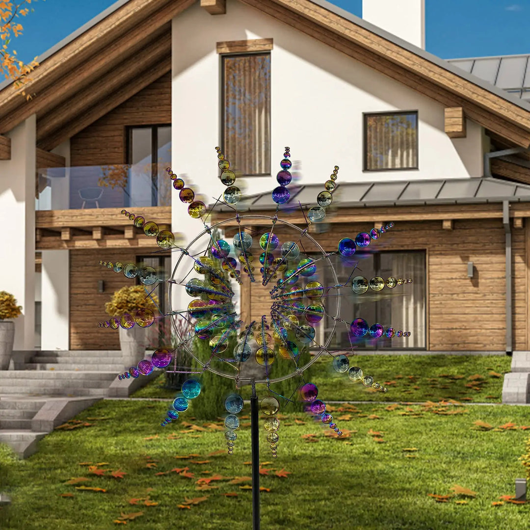 Stornfield | Unique Solar-Powered Kinetic Metal Windmill Spinner - Magical Wind Collectors for Patio, Garden, Lawn Outdoor Decoration