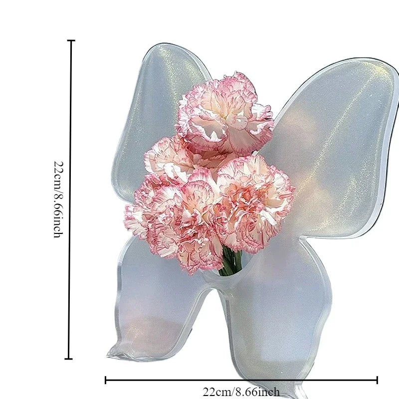 Artistic Butterfly Clear Flower Vase | Stornfield