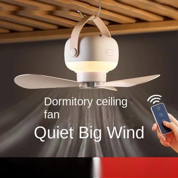 Portable Wireless Mini Ceiling Fan – USB Fan with Remote Control, Stand, Night Light for Home, Outdoor & Camping | Stornfield