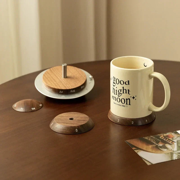Cosmic Cycle Minimalist Rotating Wooden Calendar | Stornfield