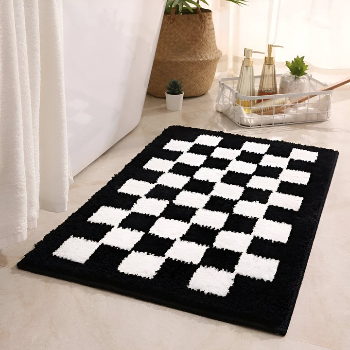 Stornfield | Checked Plush Bath Mat
