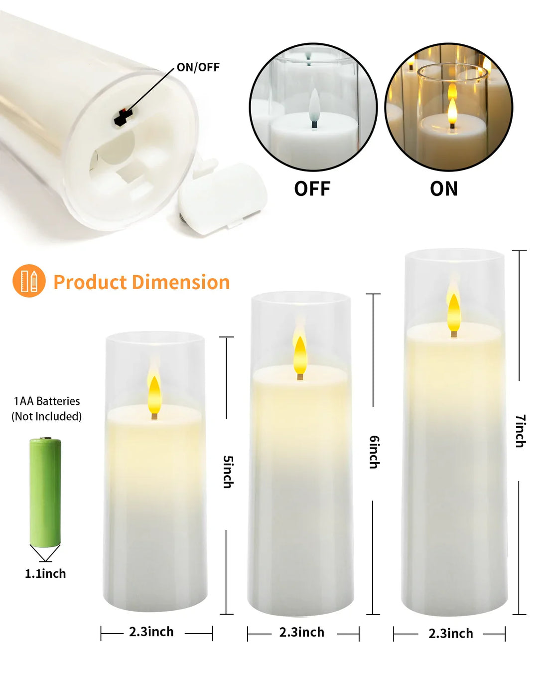 Flameless Acrylic Candle 9-Piece Set Stornfield