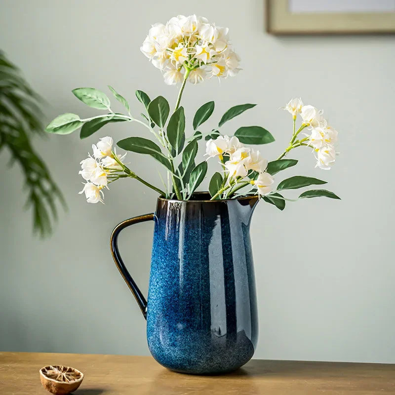 Laguna Kiln Blue Ceramic Pitcher Stornfield