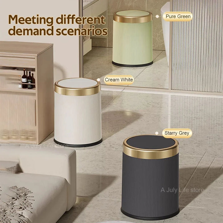 Modern rectangular waste bin | With lid & removable inner bin | For kitchen, bathroom & office Stornfield