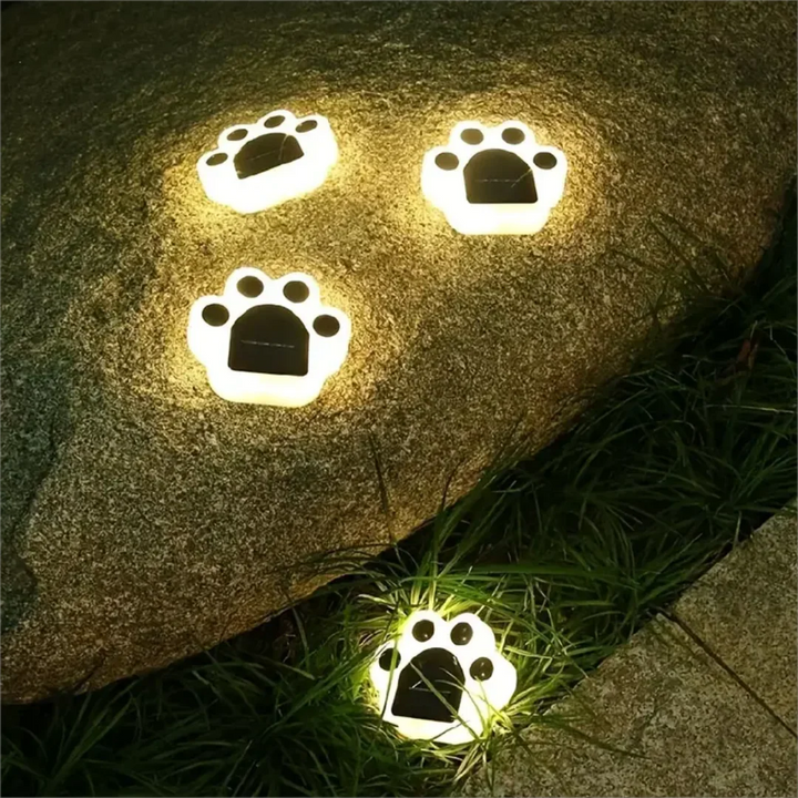 Glowing Paw LED Solar Pathway Outdoor Lights | Stornfield