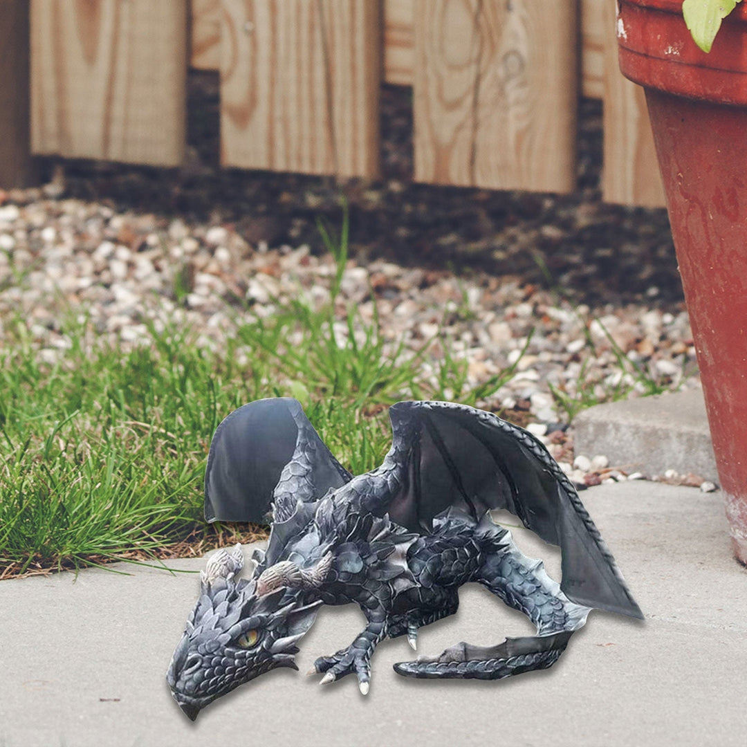Stornfield | Crouching Dragon Guardian Statue: Gothic Outdoor Decoration