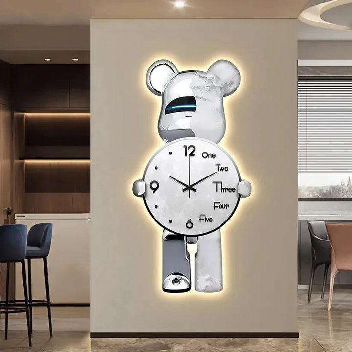 Glowing Star Bear LED Wall Clock | Stonrfield