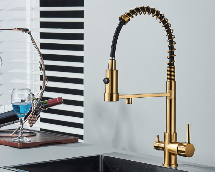 Sandsberg Black Filter Kitchen Faucet with Dual Outlet – Mixing Tap with Water Filter for Kitchens, Water Treatment and Cleaning | Stornfield