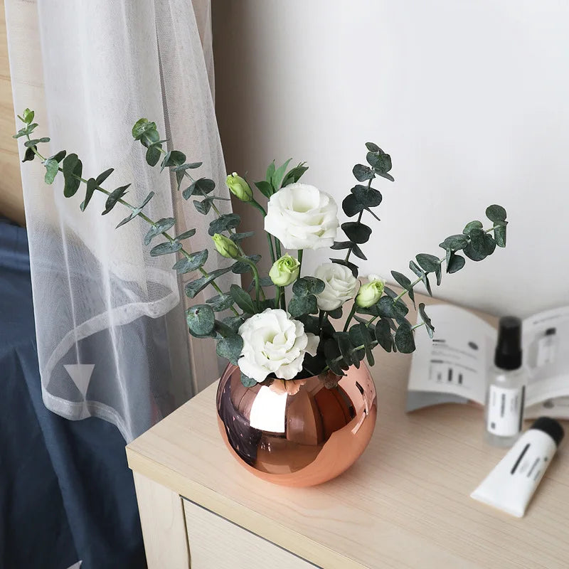 Stornfield | Nordic Style Stainless Steel Vase Desktop Flower Pot BeFlower Pots Gold Black Rose Gold Classic Home Decor
