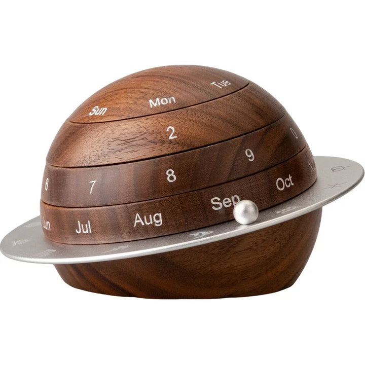 Cosmic Cycle Minimalist Rotating Wooden Calendar | Stornfield