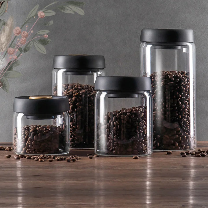 Stornfield | GIANXI Vacuum Sealed Pitcher, Coffee Beans, Glass, Airtight Container, Food, Cereals, Sweets, Storage Container, Kitchen Accessories