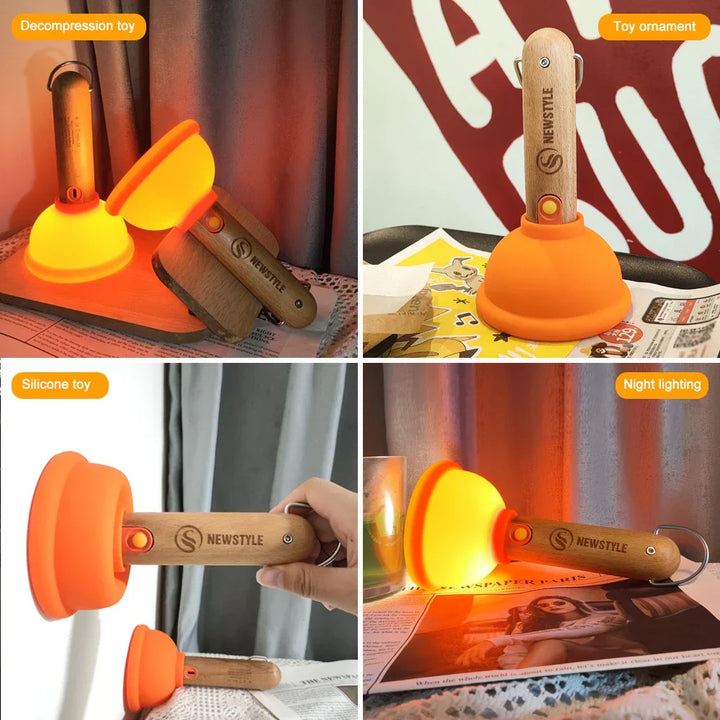 Plunger Style Stress Relief LED Night Lamp | Stonrfield