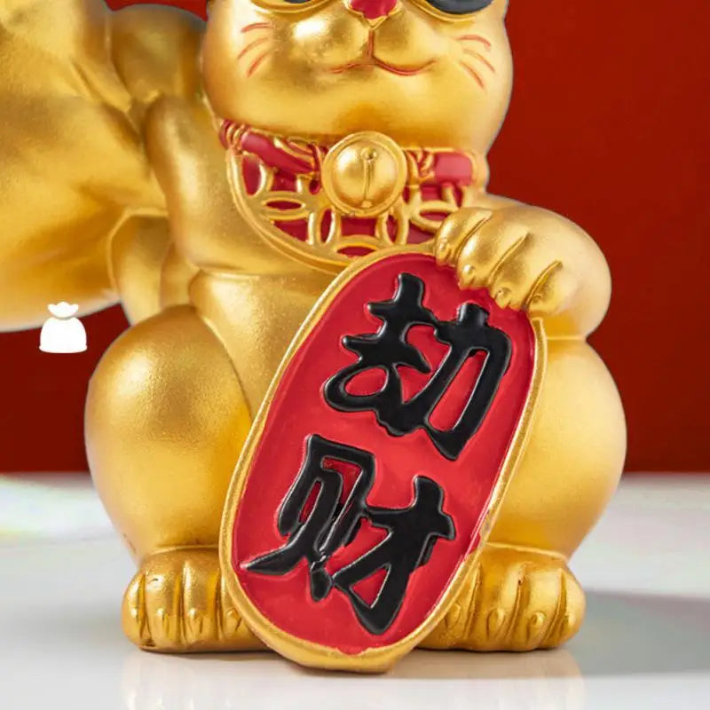 Stornfield | Large hand, happy wealth cat, golden waving hand cat, home decoration, waving welcoming cat, sculpture, statue, decor, car ornament, boutique gift