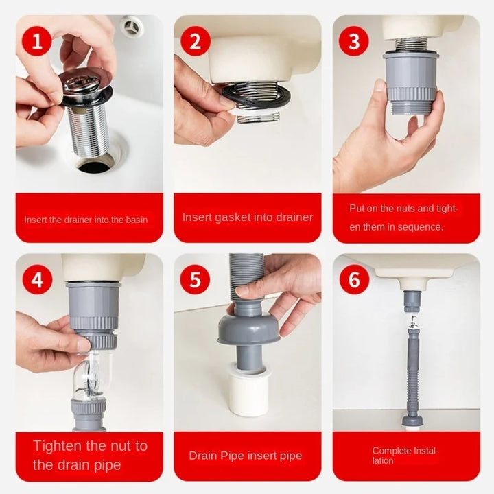 360 Drain Easy Universal Overflow Disposer Drain Kit | Stonrfield
