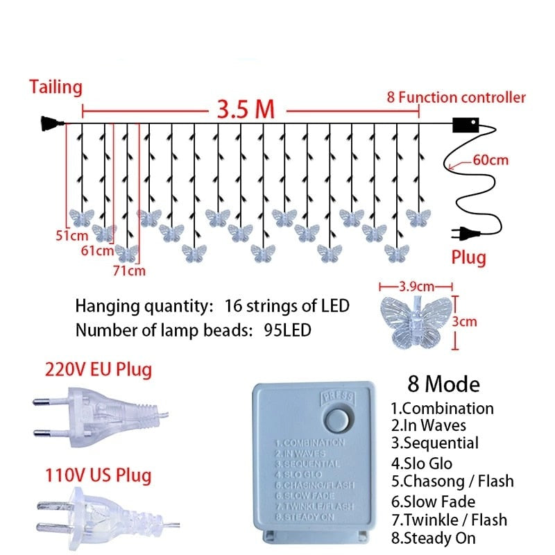 Stornfield | Butterfly LED Curtain Lights