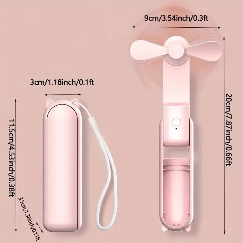 Foldable Mini-Hand Fan with Powerbank and Wristband – FrisMee 2-in-1 | Stornfield
