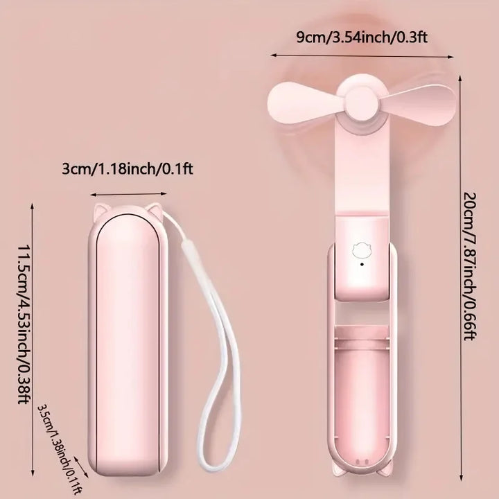 Foldable Mini-Hand Fan with Powerbank and Wristband – FrisMee 2-in-1 | Stornfield