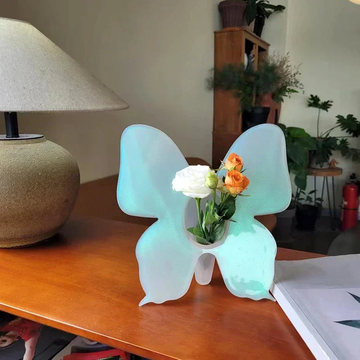 Artistic Butterfly Clear Flower Vase | Stornfield