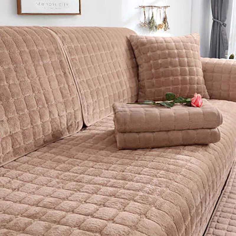 Cozy Soft Thick Plush Non-Slip Sofa Cover | Stornfield