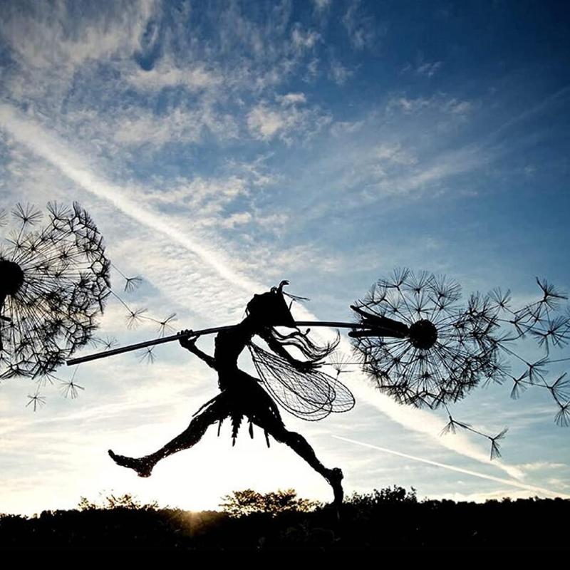 Stornfield | Fairies on a milk wire art sculpture