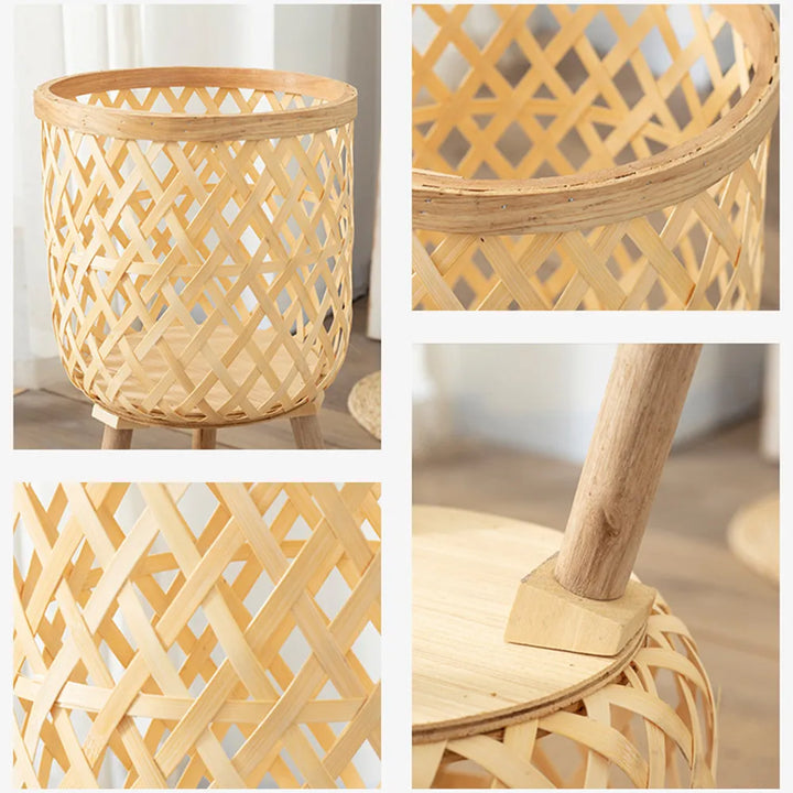 Stornfield | Hand-Woven Bamboo Flower Pot with Stand, Flower Display, Storage Rack, DIY Storage, Kids' Plant Pots, Home Decor