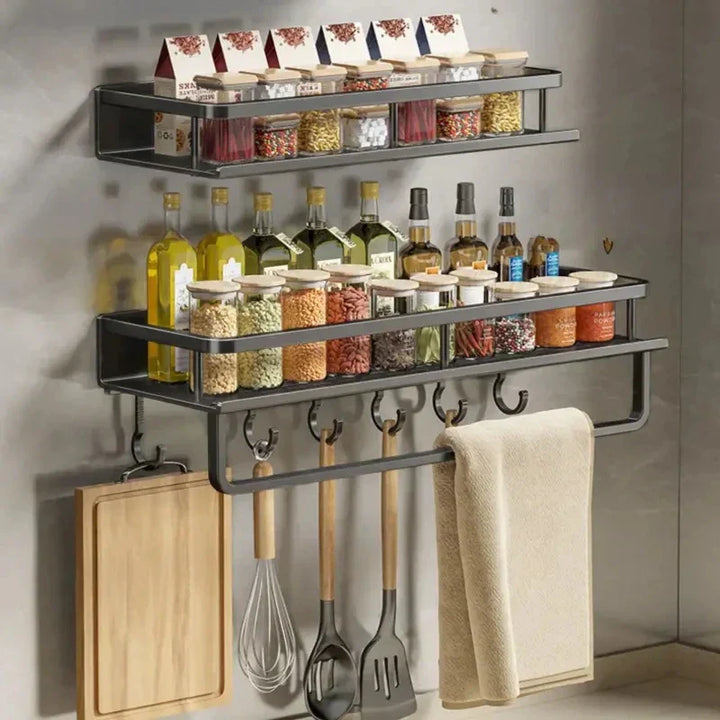 Wall-Mounted Kitchen Rack – Space-Saving and Stylish Aluminum Rack for Kitchen Utensils | Stornfield