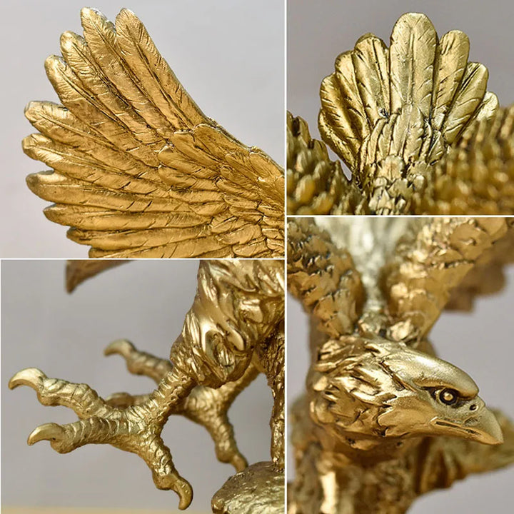Stornfield | Resin Golden Eagle Statue Art Animal Model Collection Ornament Office Home Decor Feng Shui Simple Figurines