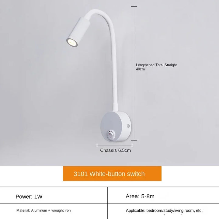 Stornfield | Versatile LED Wall Sconce: Modern, Flexible, Perfect for Reading in Bed