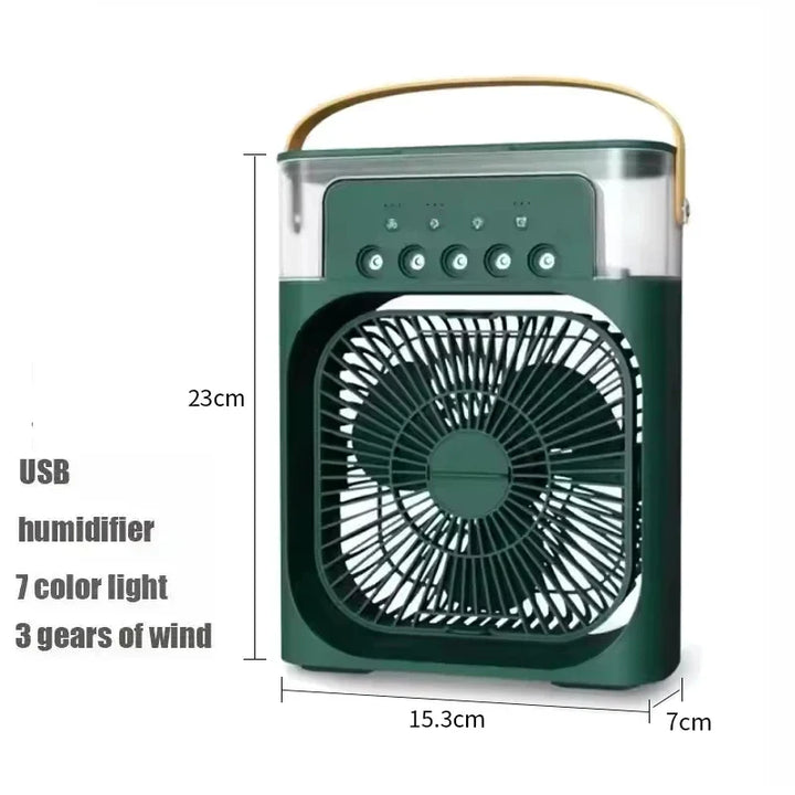 3-in-1 Mini Air Cooler Fan – Portable Household Air Conditioner with LED Night Light, Humidifier, and Adjustable Air for Home & Office | Stornfield