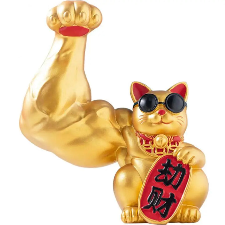Stornfield | Large hand, happy wealth cat, golden waving hand cat, home decoration, waving welcoming cat, sculpture, statue, decor, car ornament, boutique gift