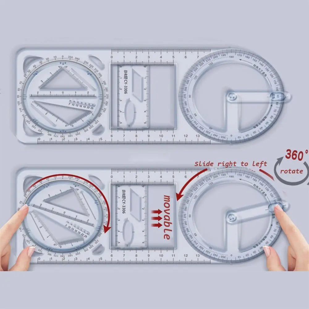 Math Genius Multi-Angle Drawing Precision Ruler | Stornfield