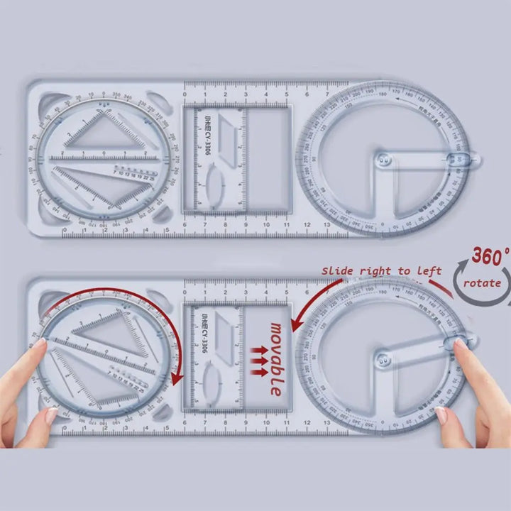 Math Genius Multi-Angle Drawing Precision Ruler | Stornfield