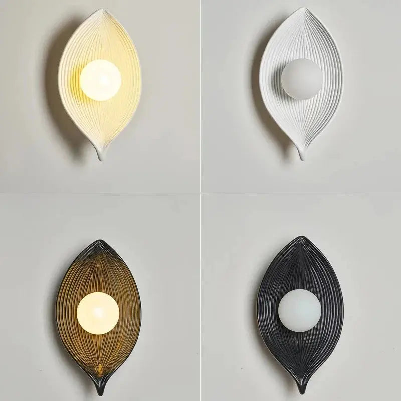 Stornfield | Elegant Gold Leaf LED Wall Sconce