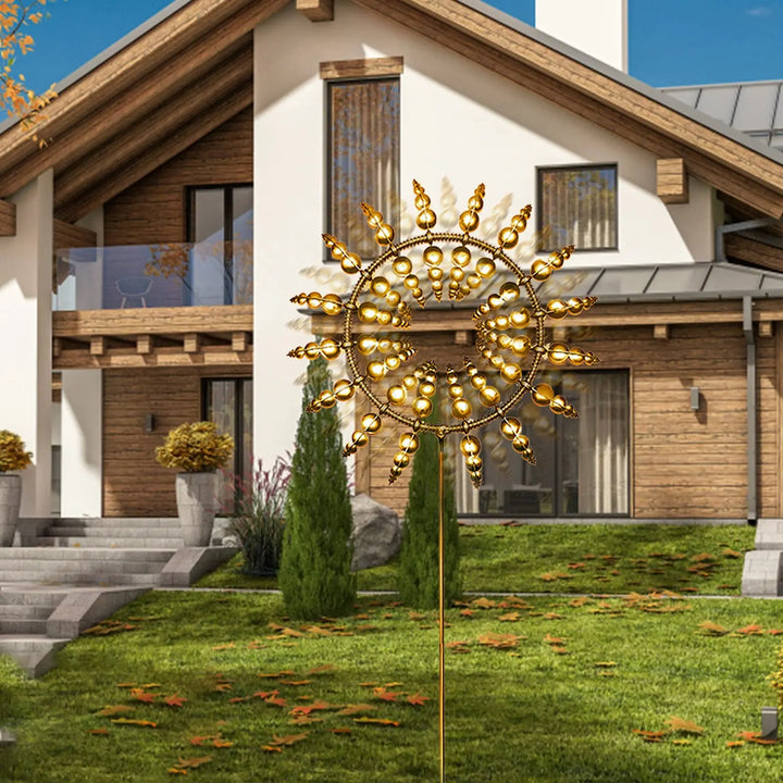 Stornfield | Unique Solar-Powered Kinetic Metal Windmill Spinner - Magical Wind Collectors for Patio, Garden, Lawn Outdoor Decoration