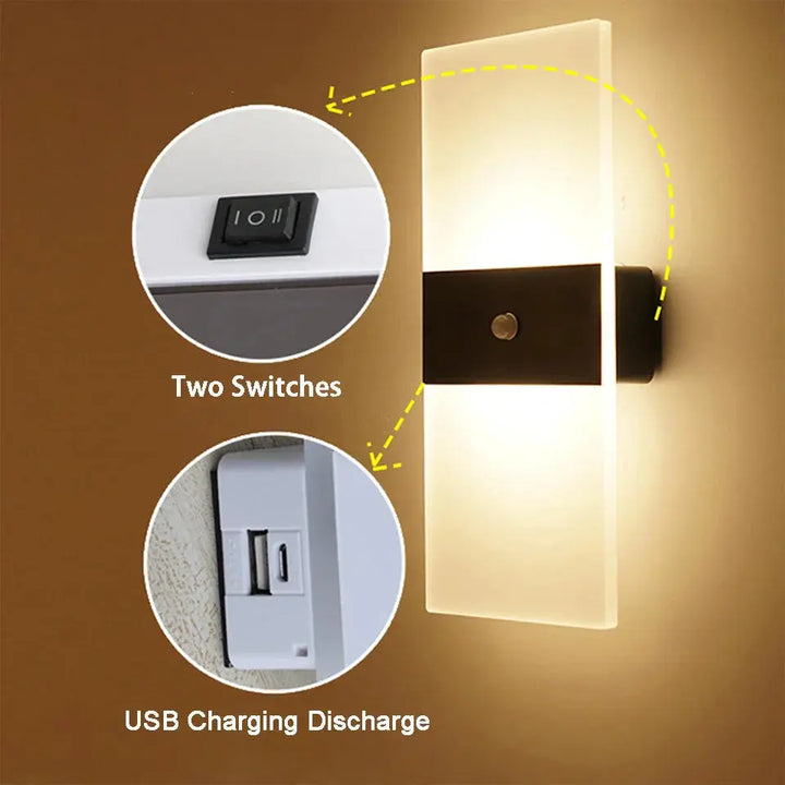 Stornfield | Éclatante - Lampe murale à panneau tactile rechargeable par USB